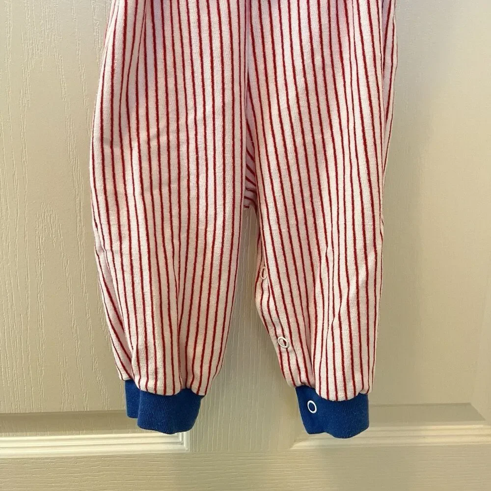 Vintage Buster Brown Baseball Jumpsuit Romper Applique USA Boys Size 12 Months